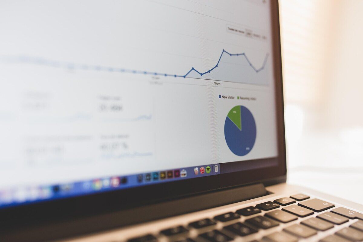 SEO analytics dashboard showing keyword rankings improving