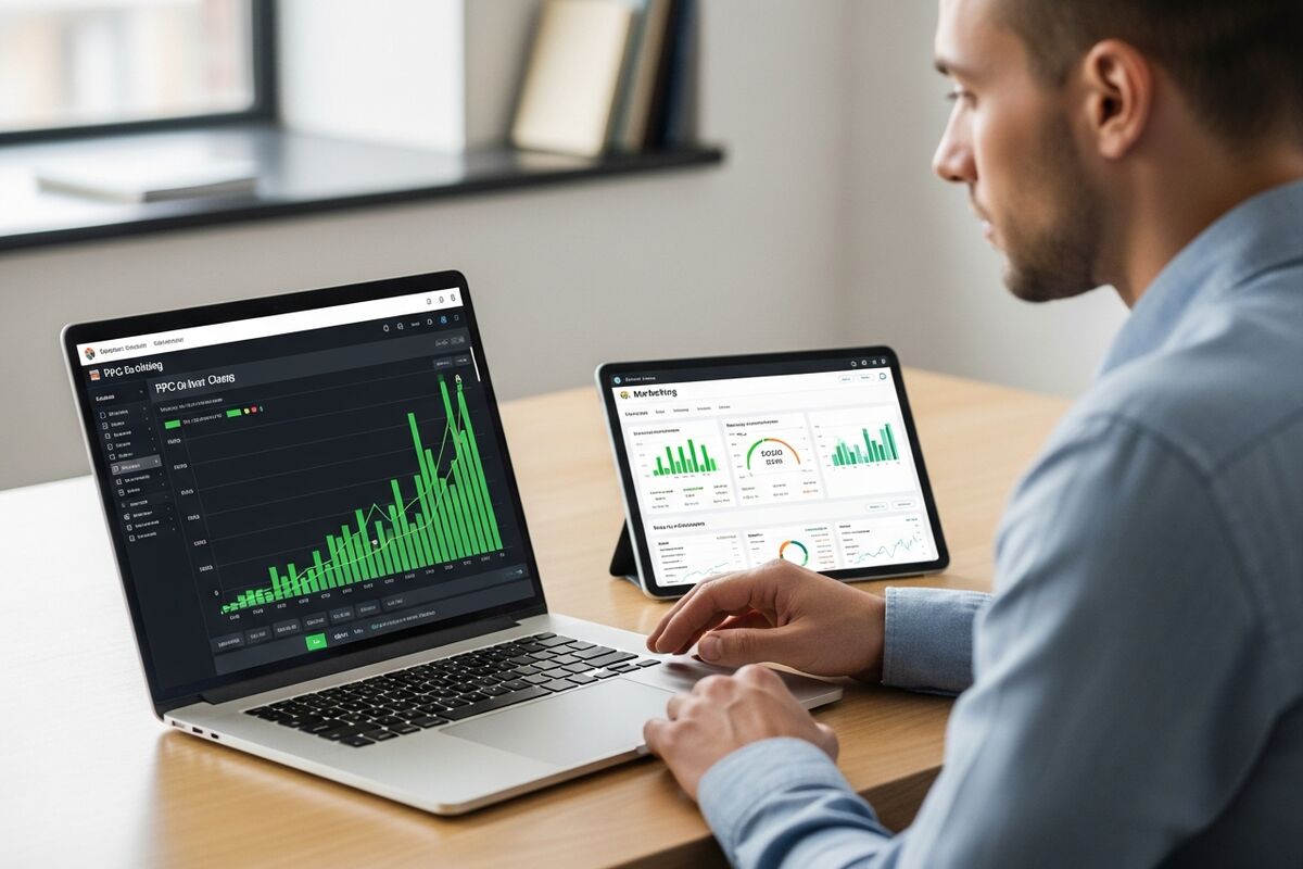 Google Ads performance dashboard with conversion metrics